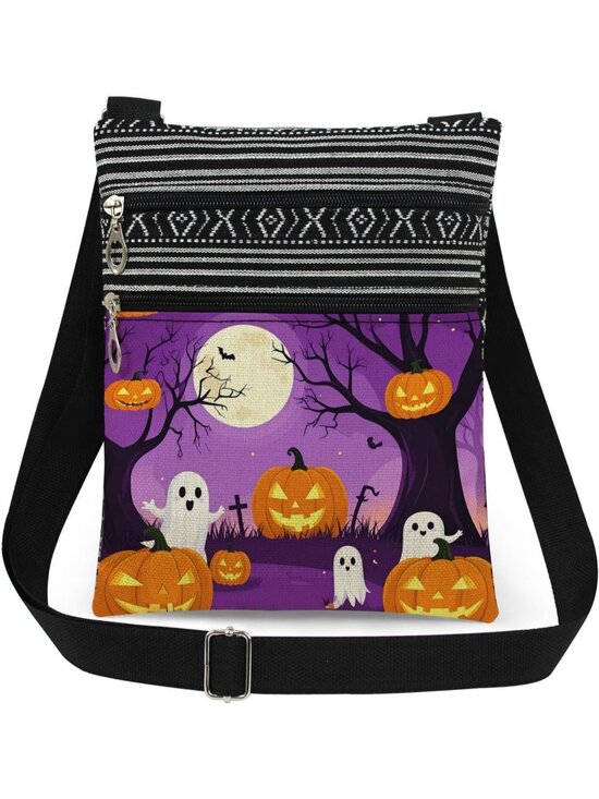 Handbags - 🎃Women's Camping Ghost Pumpkin Halloween Themed Purse Festive Cross Body Bag